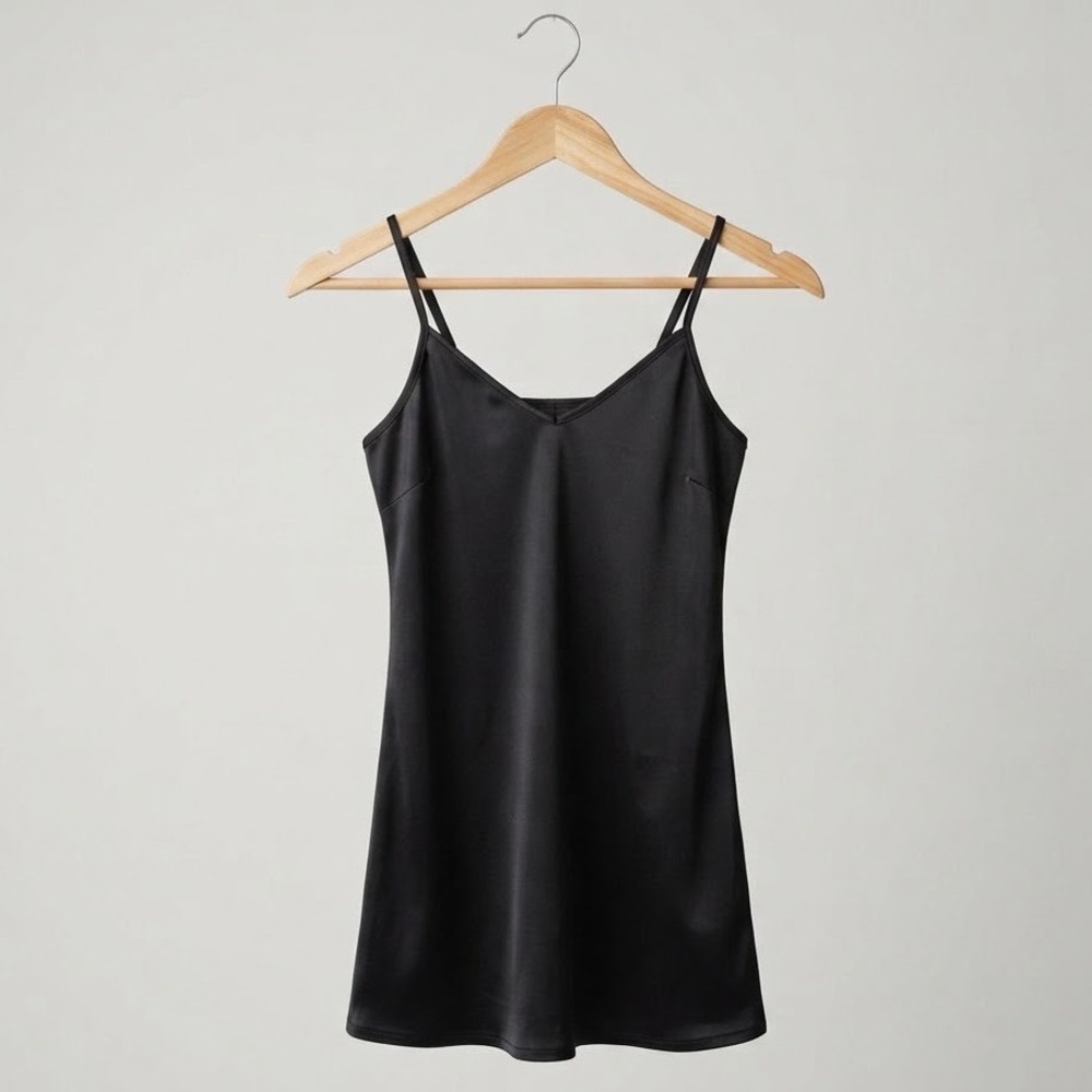 Johnny Was Collection Blk Slip Dress Mini Spaghetti Strap Sz S Dainty Coquette